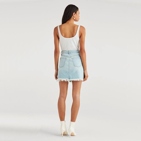 NWT 7 For All Mankind blue denim mini skirt, 25 - Picture 3 of 12